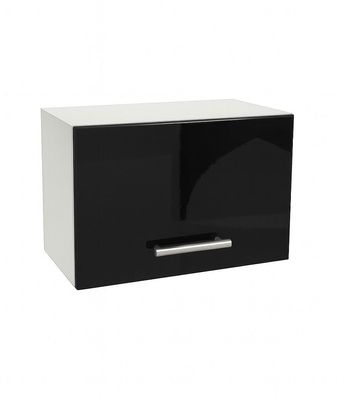 Klapphängeschrank für Dunstabzugshaube 50cm SOFT CLOSE Schwarz Hochglanz Küche