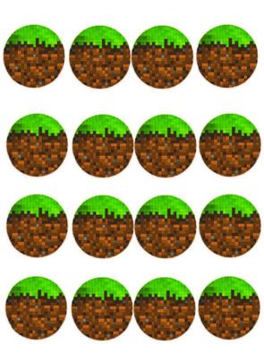 Pixel TNT Quadrat Essbar 12 Muffin Zuckermasse Tortenbild Tortenaufleger p01