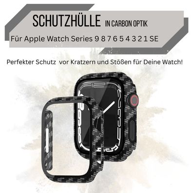 Schutzhülle für Apple Watch Ultra Carbon Glas Series 8 7 6 5 4 3 SE 40/41/44/45/49mm