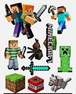 Pixel TNT Quadrat Essbar Tortenaufleger Torte Geburstag Zuckermasse + NAME p06