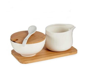Zuckerdose und Milchkännchen Milch und Zucker Set Porzellan Untersetzer