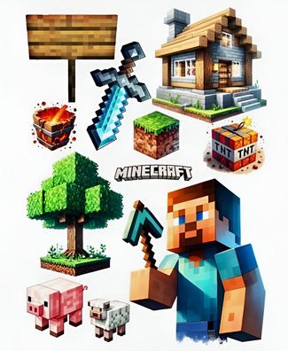 Pixel TNT Quadrat Essbar Tortenaufleger Torte Geburstag Zuckermasse + NAME p07
