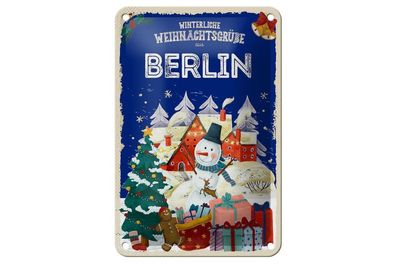 Blechschild Berlin 3 verschied Größen, Weihnachten Blechschilder Deko Weihnachtsgrüße