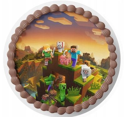 Pixel TNT Quadrat Essbar Zuckermasse Tortenbild Tortenaufleger + 4 Muffin p15