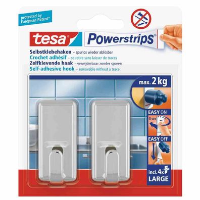 Powerstrips Haken Classic Farbe: chrom, Inhalt: 2 Stück