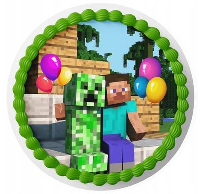 Pixel TNT Quadrat Essbar Zuckermasse Tortenbild Tortenaufleger + 4 Muffin p16