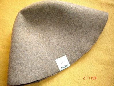 Hutstumpen Wolle Haar Rauhloden taupe 130 gr Ü 48 cm Rd 85 cm Stu 733