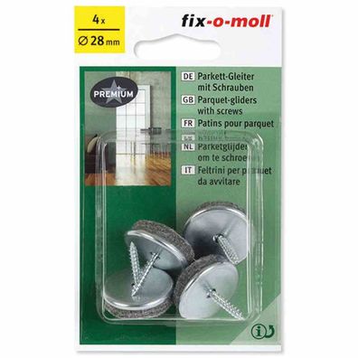 Parkettgleiter mit Schraube 28 mm 4 Stück