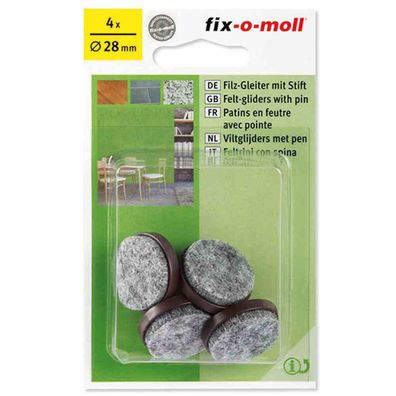 Filzgleiter m. Stift br.28mm 4 Stück