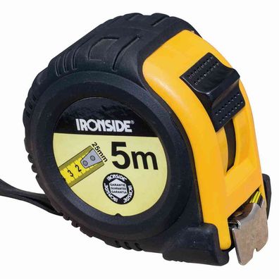 Rollbandmaß mit Stop 5 m, 25mm Band, gummiert