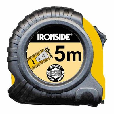 Rollbandmaß mit Stop 8 m, 25mm Band, gummiertes Gehäuse