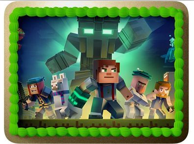 Pixel TNT Quadrat Essbar Tortenaufleger Torte Geburstag Zuckermasse + NAME p16