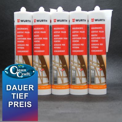 5 er Set - Maleracryl in Weiß von WÜRTH