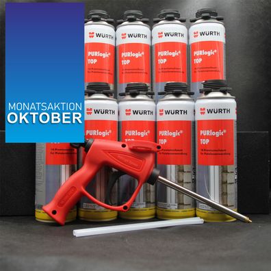10 er Set - Pistolenschaum inkl 1 x Hochwertiger Schaumpistole Starter Set von WüRTH