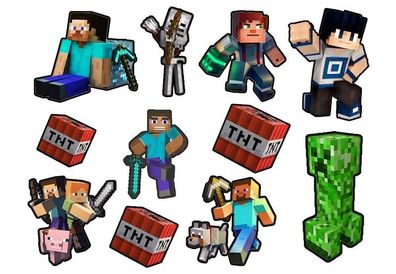Pixel TNT Quadrat Essbar Tortenaufleger Torte Geburstag Zuckermasse + NAME p26