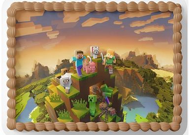 Pixel TNT Quadrat Essbar Tortenaufleger Torte Geburstag Zuckermasse + NAME p27