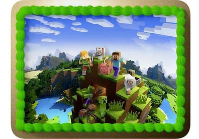 Pixel TNT Quadrat Essbar Tortenaufleger Torte Geburstag Zuckermasse + NAME p29
