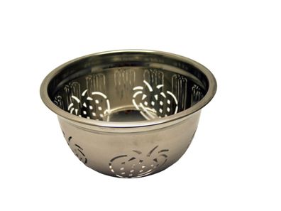 Obstschale Edelstahl Schale Motiv Erdbeere 22 cm silberfarben Schulz 210530