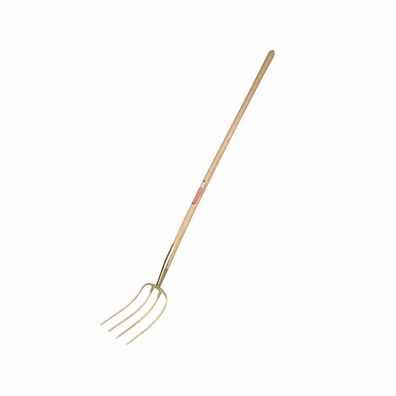 Dunggabel 4 Zinken, 135cm-Stiel Esche, 31x23cm, gold-lackiert