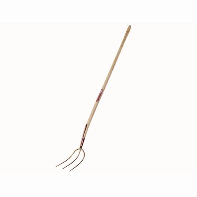 Streugabel 3 Zinken 30x30 cm gold-lackiert, 135 cm-Eschenstiel