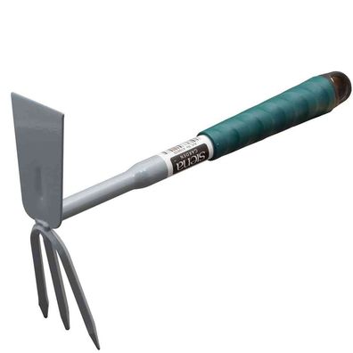 Kleinhäckchen 3 Zinken + Blatt, Wechselstiel anthrazit, Griff grün