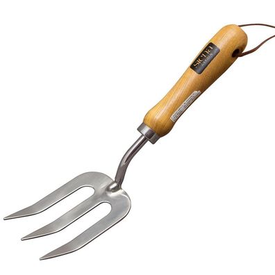 Edelstahl Pflanzgabel ClassicLine Holzgriff Blumengabel Kleingerät Gartengeräte
