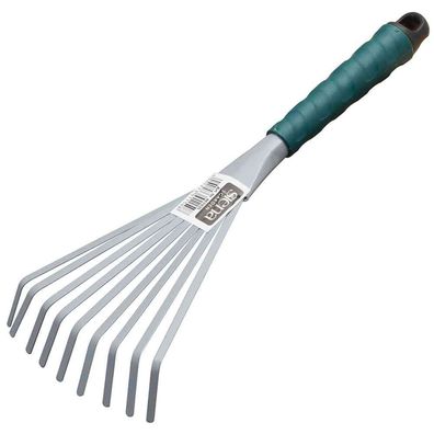 Kleinfeger 9 Zinken flach Wechselstiel anthrazit, Griff grün