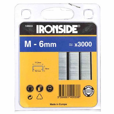 Klammern 6mm Typ M Inhalt: 3000 Stück