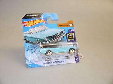 1:64 Hot Wheels GHC77 007 Thunderball '65 Mustang Cabrio hellblau, neuw./ovp