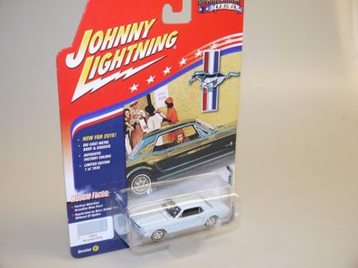 1:64 Johnny Lightning JLMC002 1965 Ford Mustang Arcadian Blue, neuw./ovp