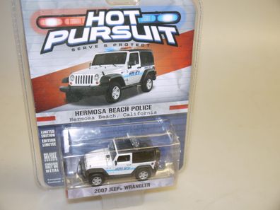 1:64 Greenlight 42750-C 2007 Jeep Wrangler Hermosa Beach Police, neuw./ovp (Kopie)