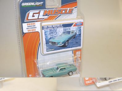 1:64 Greenlight 13120 1968 Ford Mustang GT blaugrün, neuw./ovp