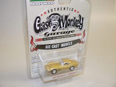 1:64 Greenlight 44720-C 1969 Chevrolet Corvette gold-met. Gas Monkey Garage, neuw./ov