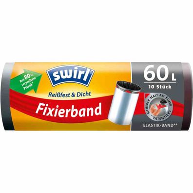 Müllbeutel 60 l, 10 Stück mit Fixierband