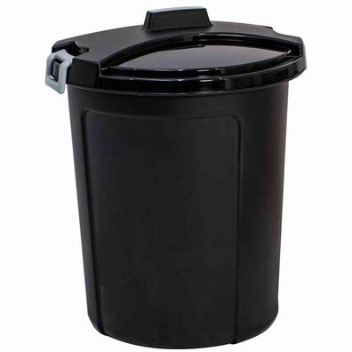 Universaltonne schwarz 75 l mit Deckel