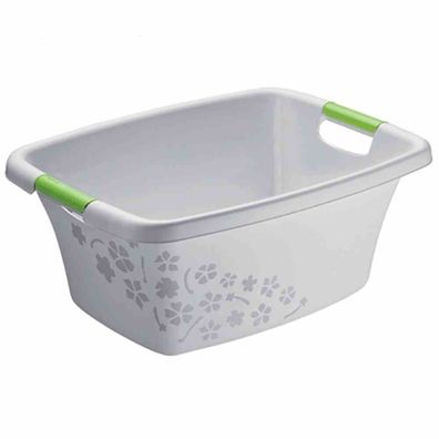Wanne "Flowers" 25 l grau 50,5 x 38,3 x 21,8 cm
