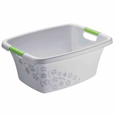 Wanne "Flowers" 50 l grau 65,1 x 48,6 x 26,2 cm