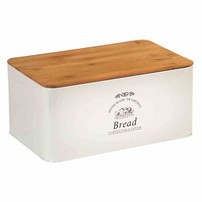Metall-Brotkasten mit Bambusdeckel