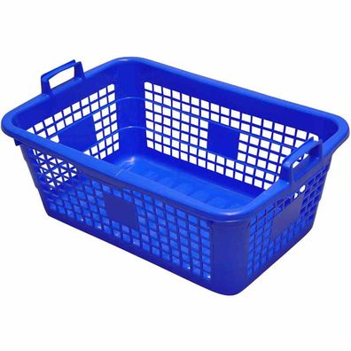 Wäschekorb eckig 80 l, 80 cm, blau