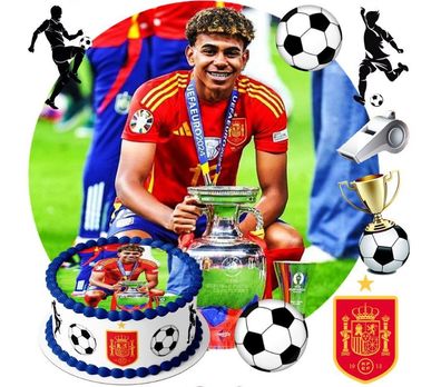 Fußball FC Barcelona Essbar Zuckermasse Tortenbild Tortenaufleger + 4 Muffin p03