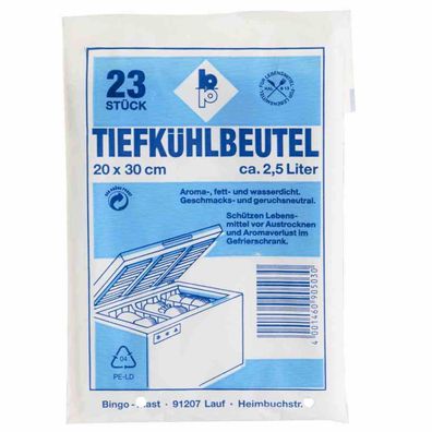 Tiefkühlbeutel 2,5 l, 21 x 30, 23 Stück