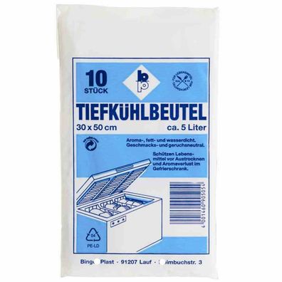 Tiefkühlbeutel 5,0 l, 30 x 50 cm, 10 Stück