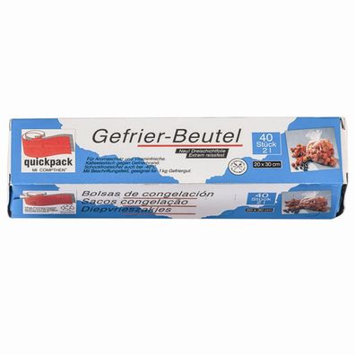 24x Gefrierbeutel 2,0 l, 40 Stück, 20 x 30 cm in Faltschachtel