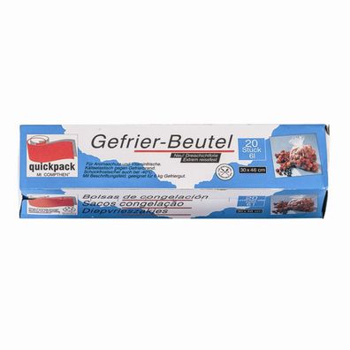 Gefrierbeutel 3,0 l, 30 Stück, 25 x 32 cm in Faltschachtel