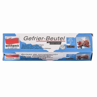 Gefrierbeutel 6,0 l, 20 Stück, 30 x 46 cm in Faltschachtel