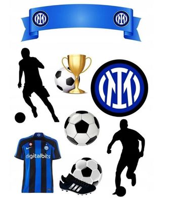 Fußball Inter Mediolan Essbar Tortenaufleger Torte Geburstag Zuckermasse + NAME 05