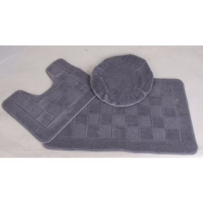 16x 3er Badematten-Set rutschfest Vorleger Dusche Badewanne Teppich Toilettenbezug