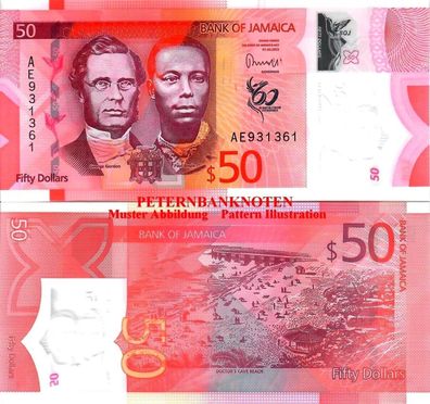 Jamaika / Jamaica 50 Dollars 2022 Unc P.96 Polymer 695#
