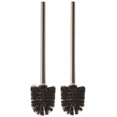 WC-Rundkopfbürste Edelstahl 2er-Pack schwarze Borste