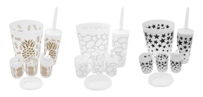 Badezimmer-Set Toilettenbürste Seifenspender Zahnputzbecher Seifenschale